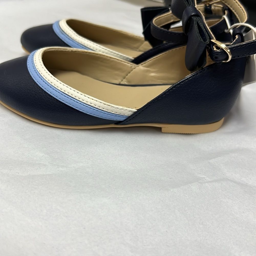 Janie and Jack 100046520 Girl Merchant Marine Bow Strap Ballet Flat size 9 NWT - Picture 5 of 9